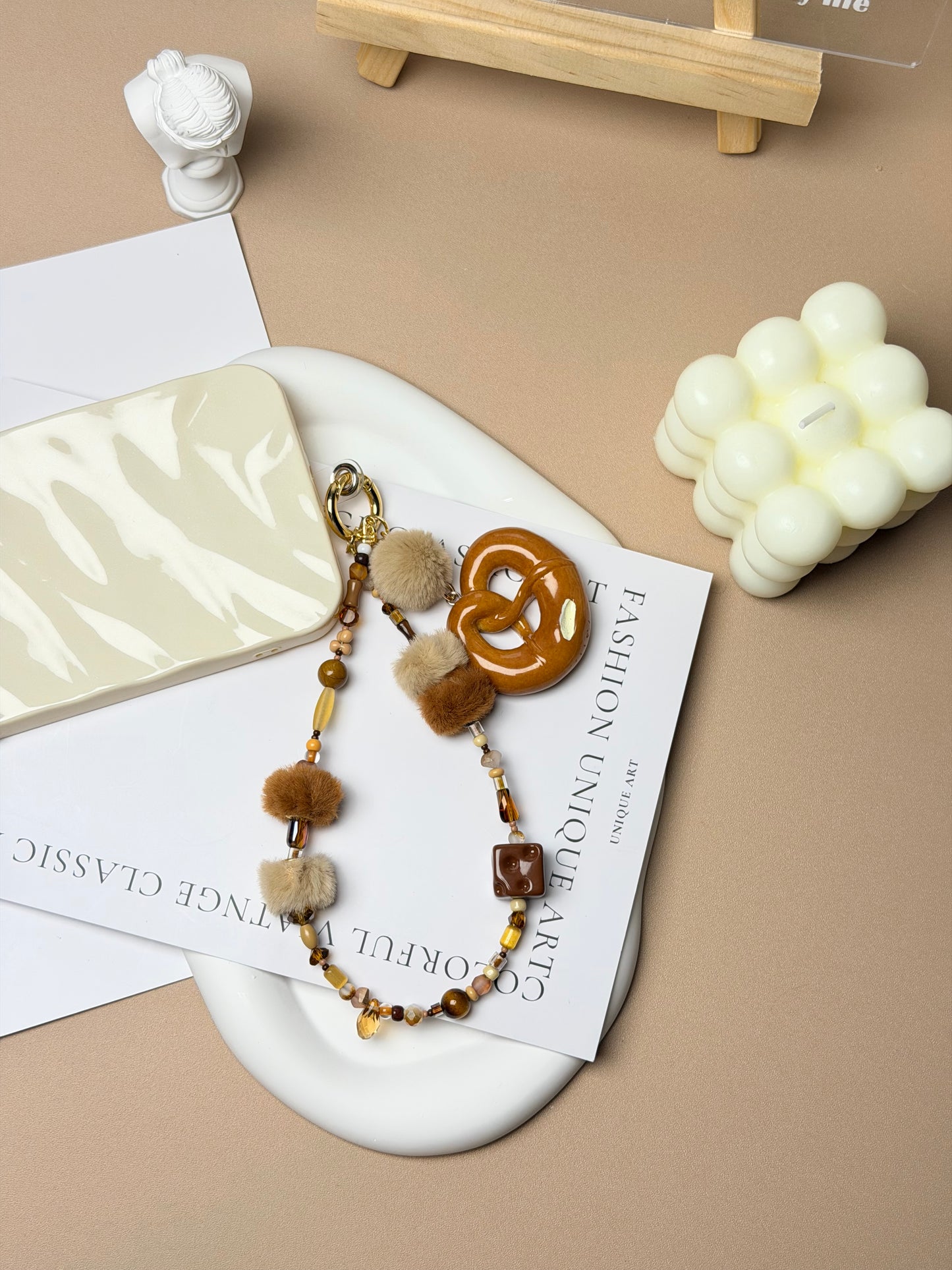 Caramel Cozy Phone Strap|Knotive