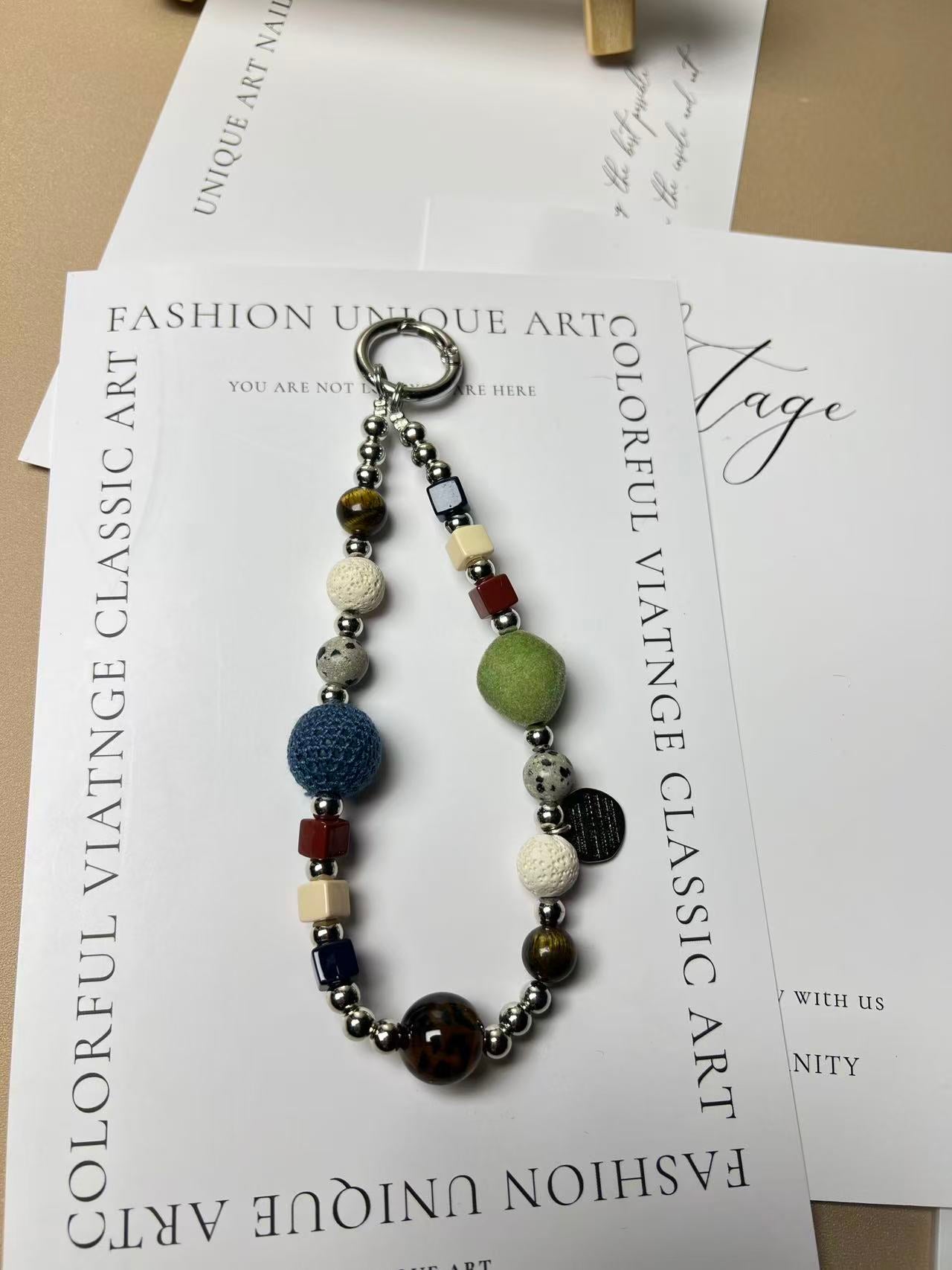 Vintage Mixed-Material Phone Charm | Knotive