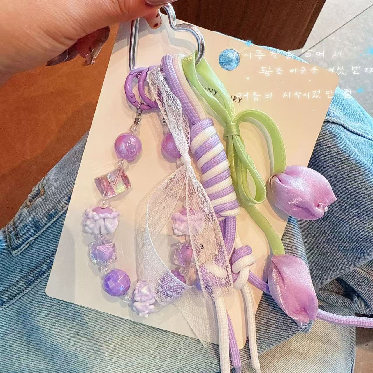 Tulip Ribbon Bag Charm | Knotive