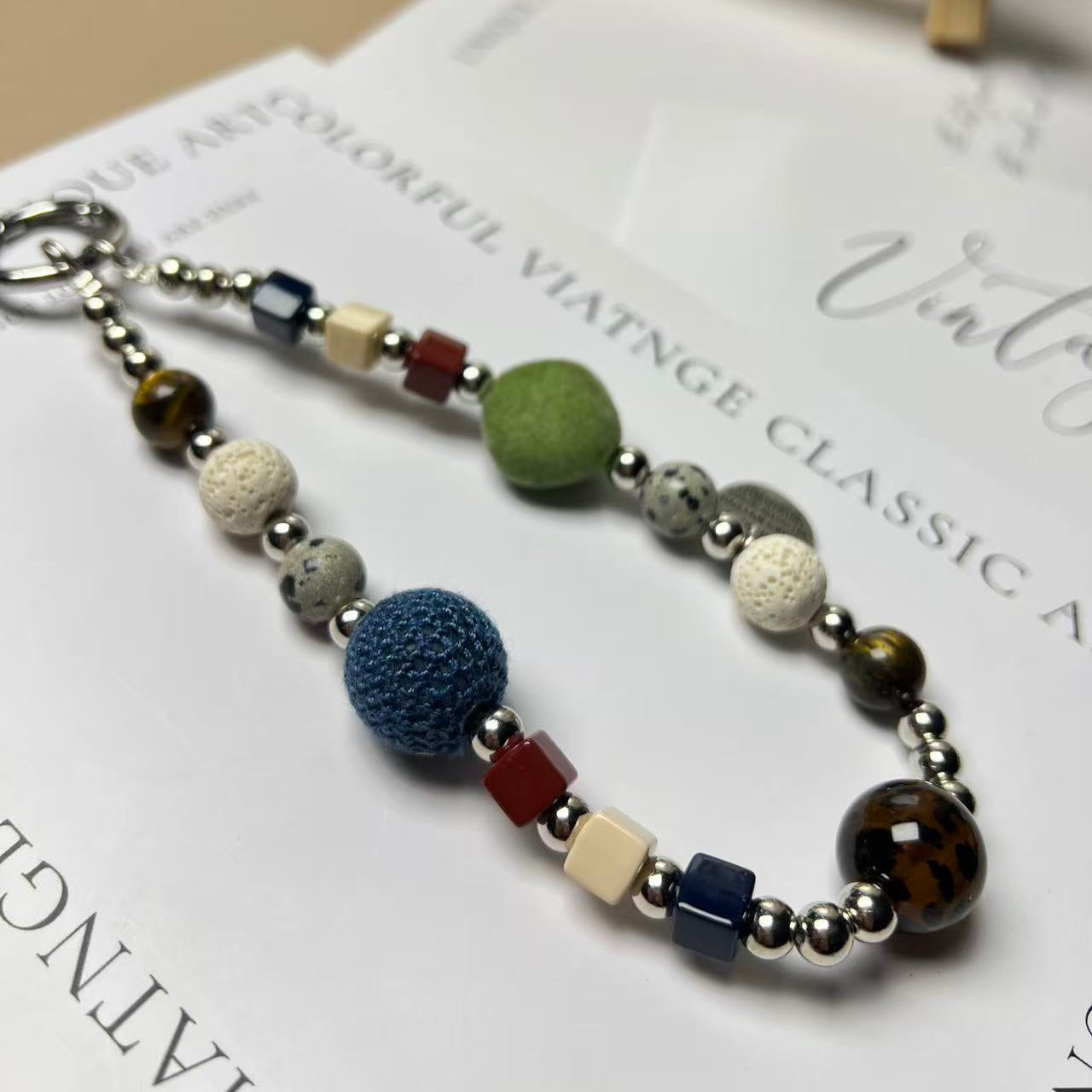 Vintage Mixed-Material Phone Charm | Knotive