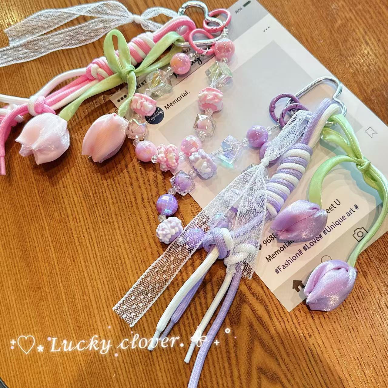 Tulip Ribbon Bag Charm | Knotive