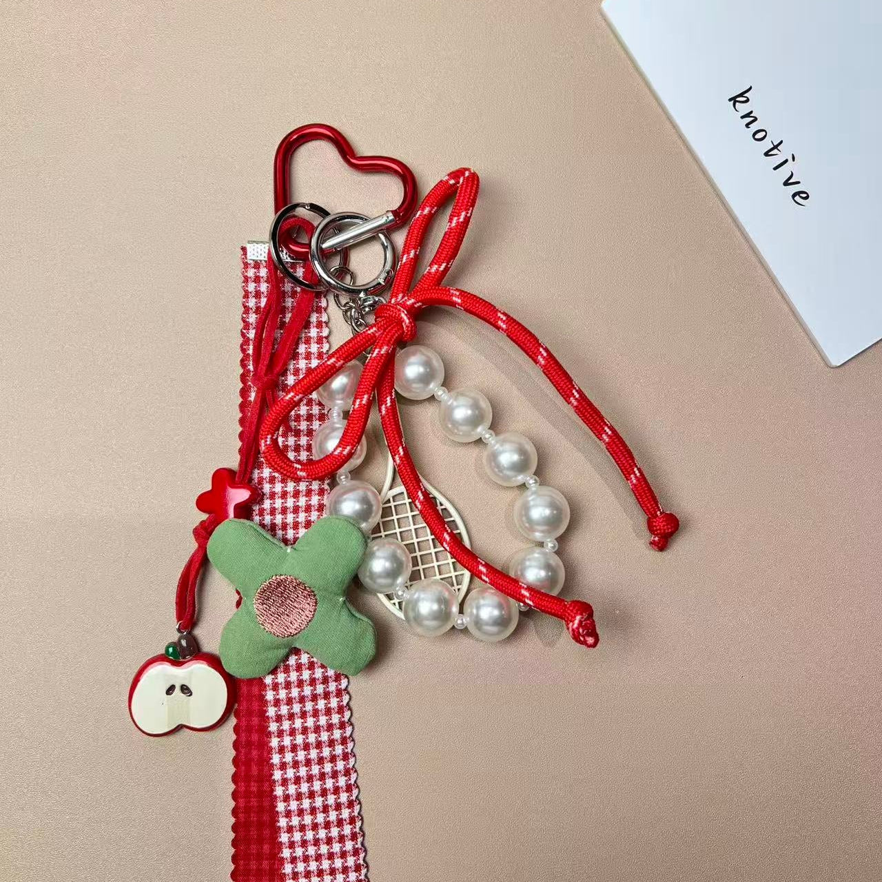 Tennis Racket Pearl Bag Charm | Knotive