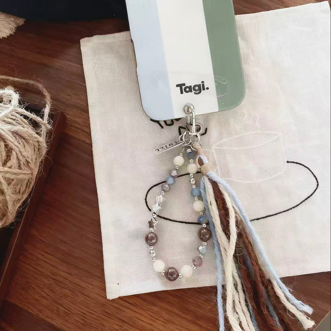 Starlight Yarn Tassel Phone Charm | Knotive