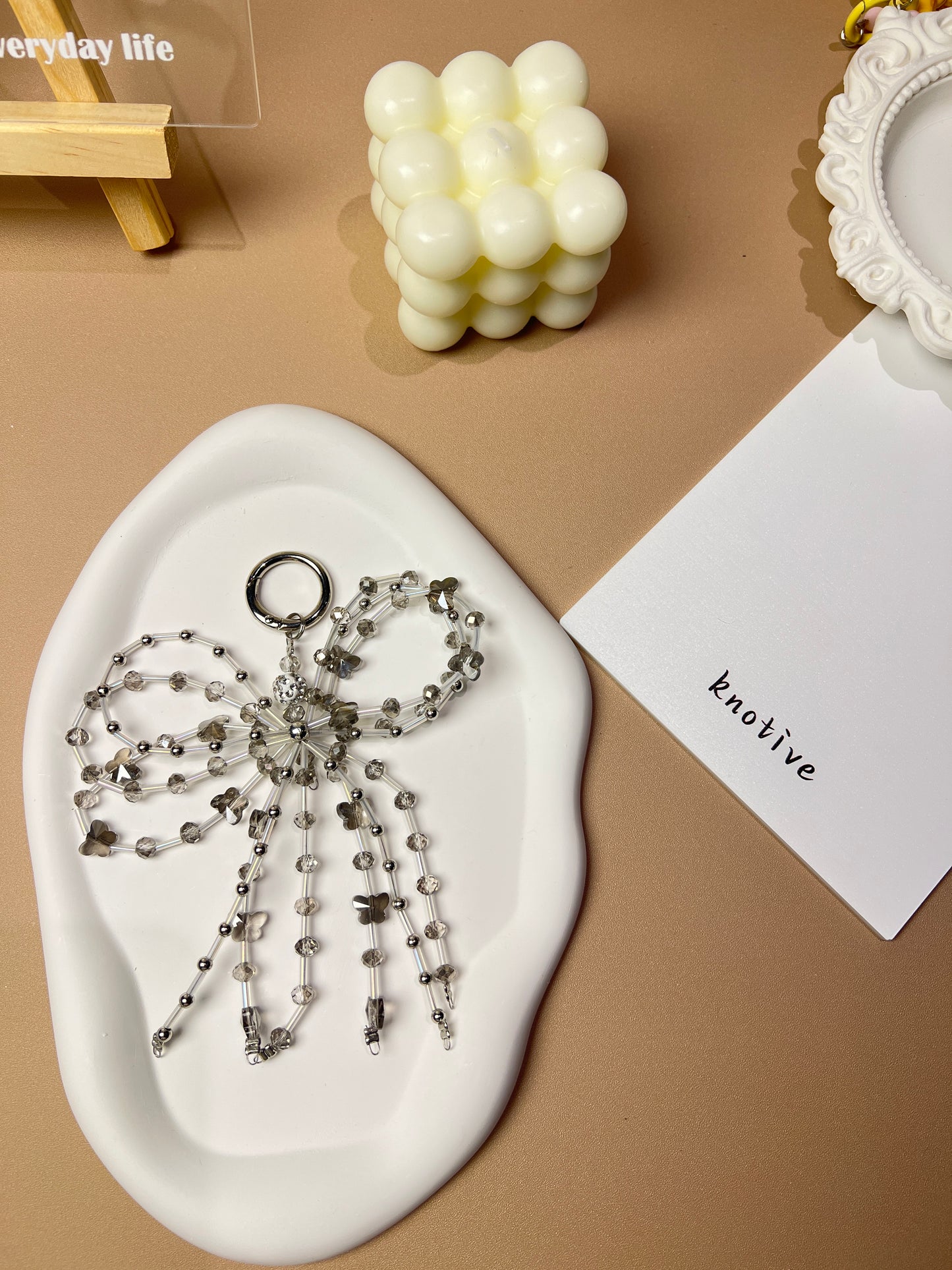 Multi-Layer Beaded Bow Phone Charm | Knotive