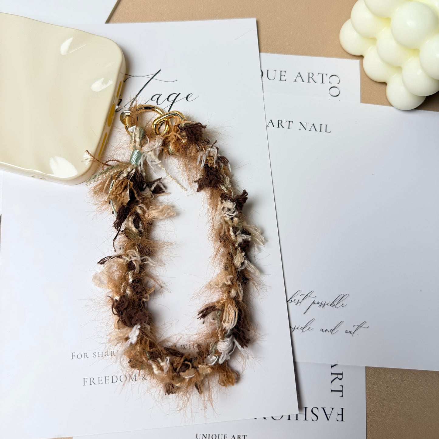 Autumn Leaves Knit Phone Charm | Knotive