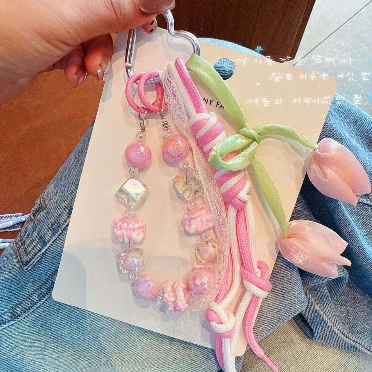 Tulip Ribbon Bag Charm | Knotive