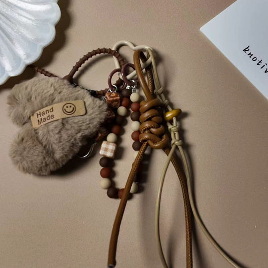 Warm Brown Heart Bag Charm | Knotive