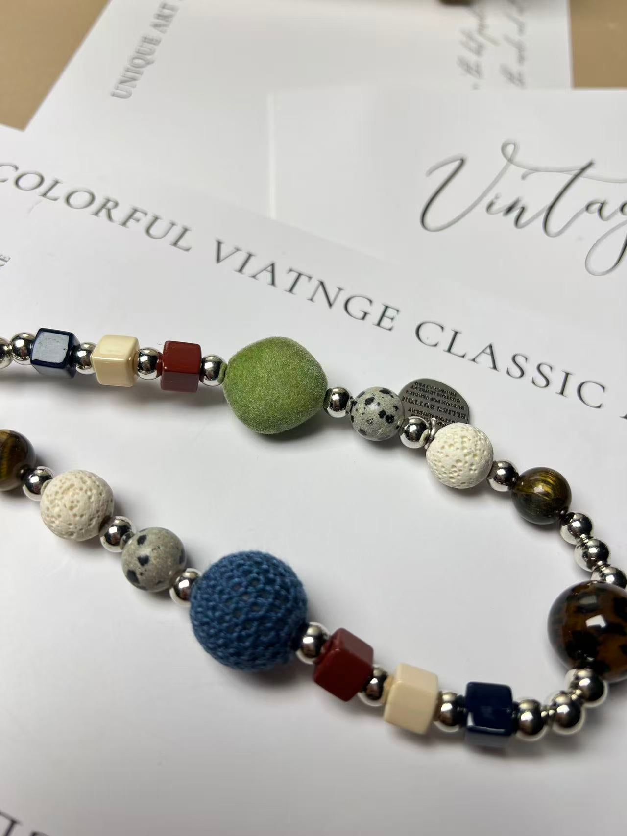 Vintage Mixed-Material Phone Charm | Knotive